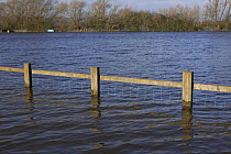 Flooded caravan site during February 2014 floods from River Severn, Upton upon Severn, Worcestershire, England, UK, 8th February 2014.