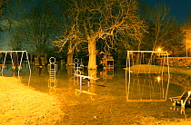 Flooded playground in Wraysbury, Buckinghamshire, England, UK, 13th February 2014.