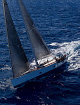Mega yacht racing in 2013 St. Barths Bucket Regatta, March 2013, Caribbean. All non-editorial uses must be cleared individually.