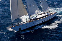 Mega yacht racing in 2013 St. Barths Bucket Regatta, March 2013, Caribbean. All non-editorial uses must be cleared individually.