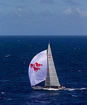 Mega yacht racing in the 2013 St. Barths Bucket Regatta, March 2013, Caribbean. All non-editorial uses must be cleared individually.