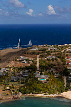 Mega yachts sailing around St. Barths during 2013 St Barths Bucket Regatta, Caribbean, March 2013. All non-editorial uses must be cleared individually.