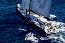 Mega yacht 'Leopard' racing in the 2013 St. Barths Bucket Regatta, Caribbean, March 2013. All non-editorial uses must be cleared individually.