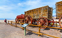 Wagons at Harmony Borax Works historic site, Death Valley National Park, California, USA, March 2013.