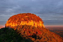 Sunset on Pilot Mountain, Pilot Mountain State Park. North Carolina, USA, October 2013.