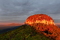 Sunset on Pilot Mountain, Pilot Mountain State Park. North Carolina, USA, October 2013.