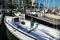 Sail boat in marina during 2013 Key West Race Week, Florida. All non-editorial uses must be cleared individually.