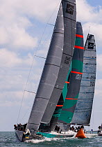 Sailboats, including 'Quantum', racing leeward during 2013 Key West Race Week, Florida. All non-editorial uses must be cleared individually.