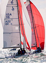 Two boats race side by side during 2013 Key West Race Week, Florida. All non-editorial uses must be cleared individually.