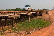 Wooden bridges on the Transpantaneira dirt road. Pantanal, Mato Grosso, Brazil, September 2010.