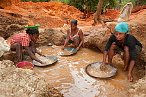 Women panning for gold, Dairane, Madagascar, June 2013.