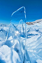 Clear pane of ice, Lake Baikal, Siberia, Russia, March.