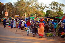 Street market scene, Gambia, West Africa, November 2012.