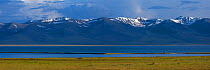 Song-Kul Lake, Karatal-Japyryk State Nature Reserve, Tian Shan mountains, Kyrgyzstan, Central Asia, July 2013. Stiched panorama out of two exposures.