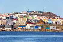 The coastal town of Anadyr, the regional administrative center of Chukotka. Siberia, Russia, September 2013.