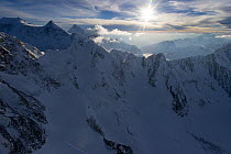 Main ridge of Caucasus Mountains, Bezengi region, Kabardino-Balkaria, Central Caucasus Mountains, Russia, October 2013.