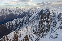 Main ridge of Central High Caucasus Mountains, Bezengi region, Kabardino-Balkaria, Russia, October.