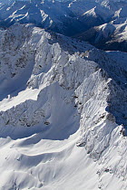 Djuga ridge and summits, Western Caucasus Mountains, Russia, March 2013.