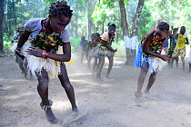 Girls dancing in a traditional Susso dance. Catesse village, Cantanhez National Park, Guinea-Bissau, December 2013.