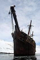 Wreck of the 'Bayard', ran aground in 1911. Ocean Harbour - South Georgia