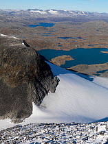 View fron Fanaraken peak (2080 m), over Sognefjell mountain range, Jotunheimen National Park, Norway, September 2009.