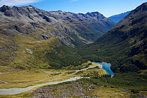 Landscapes of Rangimairewhenua or Blue Lake, Nelson Lakes National Park, New Zealand's Southern Alps, New Zealand. Sacred to the Maori, with the clearest natural fresh water of the world, February 201...