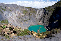 Caldera and crater lake of the Irazu volcano, the highest volcano of Costa Rica (3432 m), February