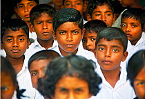 Children from a village school in Sri Lanka, March 2005.