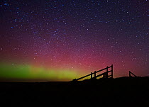 Northern Lights viewed from Cley Marshes Reserve, North Norfolk, England, UK. 27th February 2014.