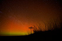 Northern Lights viewed from Cley Marshes Reserve, North Norfolk, England, UK. 27th February 2014.