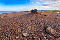 Tidal surge damage at Cley Beach and Nature Reserve, Norfolk, December 2013.