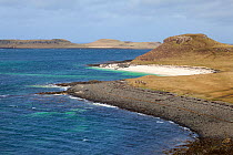 Claigan 'coral beach', the beaches are not actually coral, but formed from bleached skeletons of a red coraline seaweed (Lithothamnion corallioides) known as maerl. Claigan, Isle of Skye, Inner Hebrid...