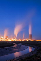 Saltend Chemical Plant at dusk, Kingston upon Hull, East Yorkshire, England, UK.