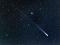 Comet C/2013 R1 (Lovejoy) streaming past the star Sarin (HIP 84379) in the Hercules Constellation as it leaves perihelion (its nearest point to the sun) and returns on its orbit to outer space. Taken...