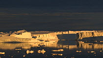 Time lapse of sunset light on a glacier, Antarctica.