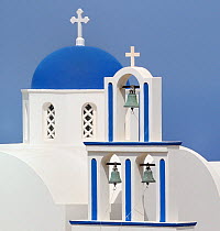 Orthodox church, Oia, Santorini / Thira Island, Greece, May 2009.