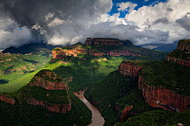 Stormy weather over Blyde River Canyon, Mpumalanga, South Africa. January 2011.