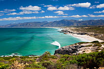Walker Bay looking towards Hermanus on a summer day. Gansbaai, Western Cape, South Africa. December 2011. Non-ex.