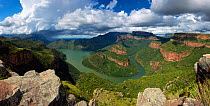 Thunderstorm over Blyde River canyon landscape. Mpumalanga, South Africa. March 2013. Non-ex.