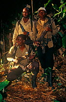 ECO guards, early morning in Odzala National Park, Republic of the Congo (Congo-Brazzaville), 2008-2009.