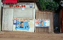 Hairdresser / Salon de Coiffure in Oyo village, central Republic of the Congo (Congo-Brazzaville). 2008-2009.