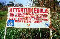 Warning notice for Ebola during the 2008 pandemic, northern Republic of the Congo (Congo-Brazzaville), 2008.
