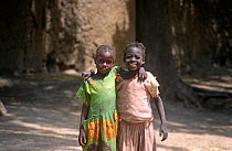 Mirriah village children smiling and posing for photographer. Chad, 2002-2003.
