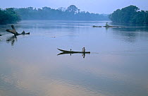 Fishing canoe on water, Sherbro Island, Sierra Leone, 2004-2005.
