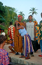 Villagers waiting for river transport, Sherbro Island, Sierra Leone, 2004-2005.