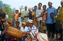 Port villagers awaiting river transport. Port Loko, Sierra Leone, 2004-2005.