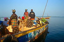 Passengers on boat travelling to Freetown from Port Loko. Sierra Leone, 2004-2005.