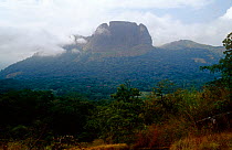 Mountain peaks viewed on the hike to climb Sankanbiriwa, Sierra Leone's second highest peak. Sierra Leone, 2004-2005.