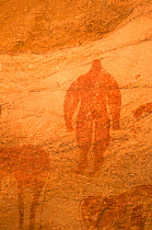 Ancient rock painting of human figure, Guilemsi, central Mauritania, 2004.