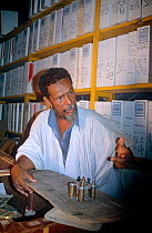 Local man with collection of Manuscripts, Chinguetti, Mauritania, 2005.